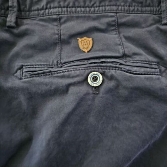 Massimo Dutti Mens Slim Fit Chino Blue Navy Trousers‎ Pants Stretch 38 26 - Picture 9 of 9